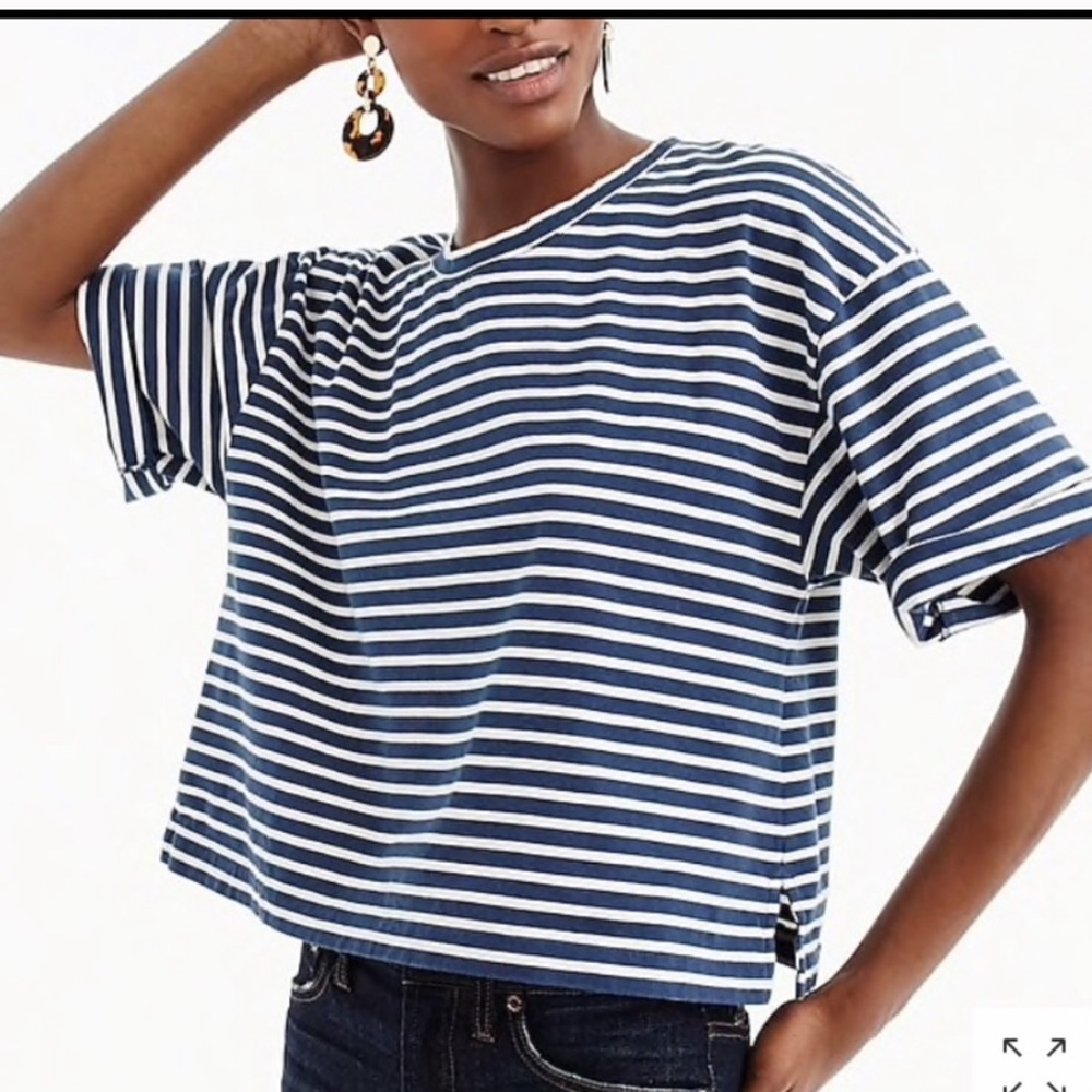 Navy stripe boxy t-shirt
